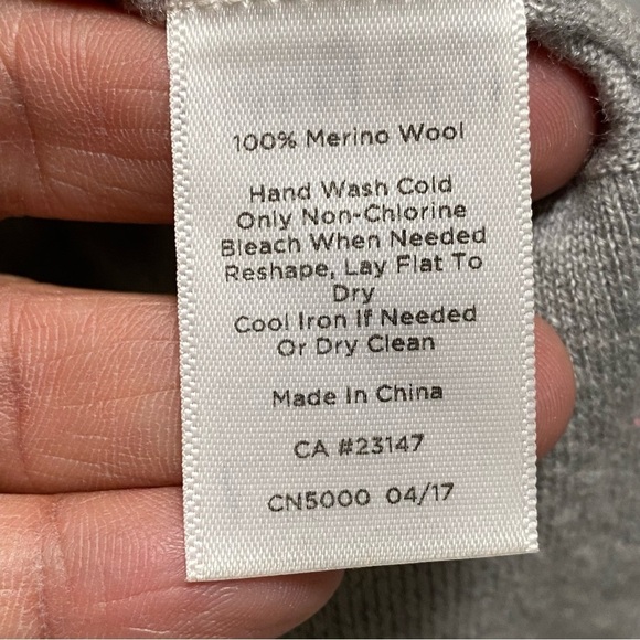 Talbots Cardigan Women’s Size large Gray Pure Merino Wool Duster Cardigan - Picture 10 of 13